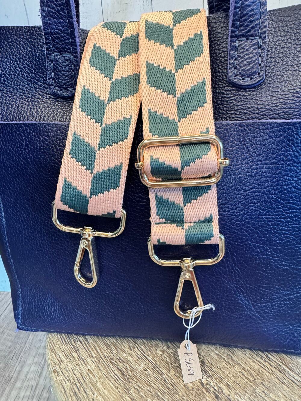 Crossbody Purse Strap BOHO Pink Green Chevron Bag Strap Guitar Strap NEW